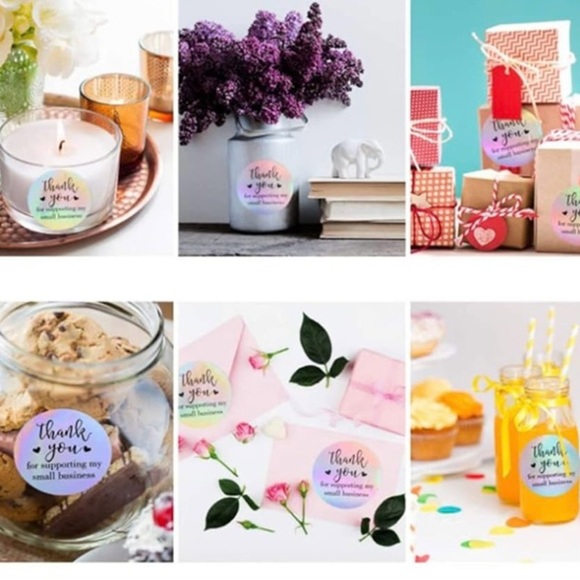 Thank You Sticker Labels 500 labels on roll. 1” Round NWT Triangle Shapes - Picture 4 of 5